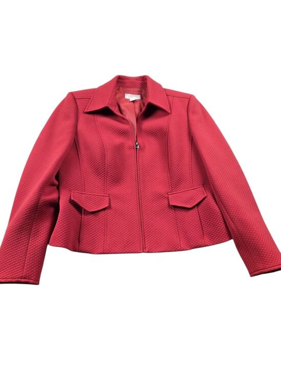 Talbots Jackets & Blazers - Talbots Blazer Jacket Womens 10P Petite Red  Zip Up Casual Office